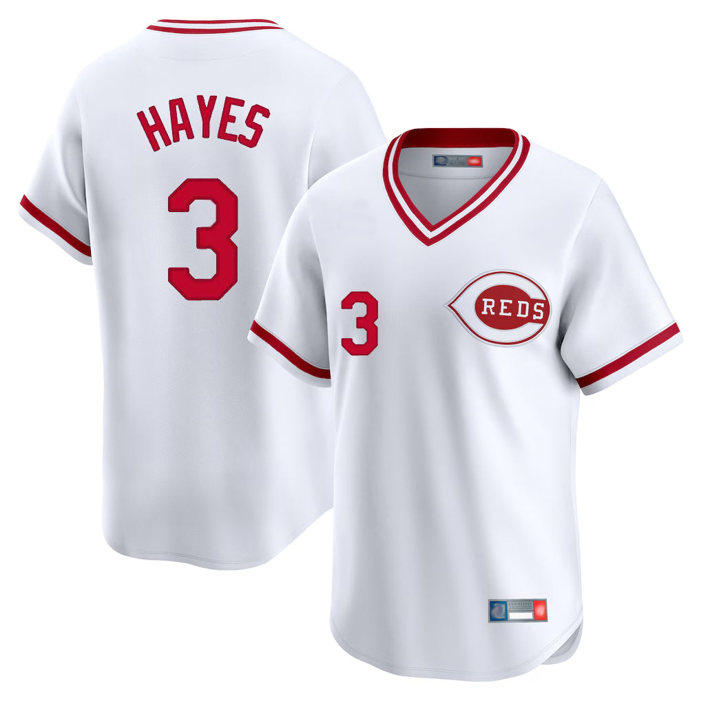 Cincinnati Reds #3 Ke'Bryan Hayes Player White HOLBERT Cooperstown Collection Limited T-shirt Home Stitched Jerseys