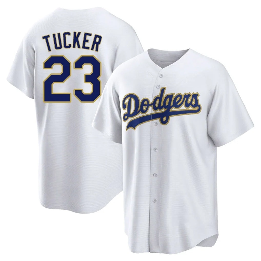 Los Angeles Dodgers #23 Kyle Tucker Player Gold White HOLBERT 2026 Collection Stadium Game Stitched Jerseys