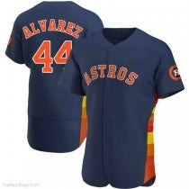 Houston Astros #44 Yordan Alvarez Authentic Navy HOLBERT Alternate Jerseys