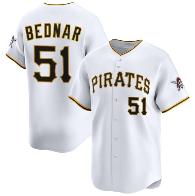 Pittsburgh Pirates #51 David Bednar White HOLBERT 2025 Home Limited Stitched Jersey