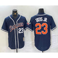 San Diego Padres #23 Fernando Tatis Jr Navy Blue HOLBERT Stitched Cool Base Throwback Jersey