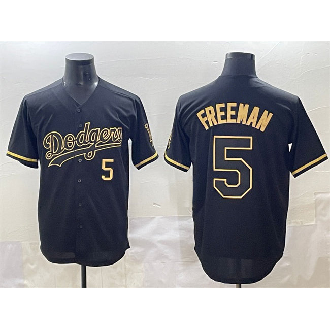 Los Angeles Dodgers #5 Freddie Freeman Black Gold HOLBERT Limited Stitched Jersey