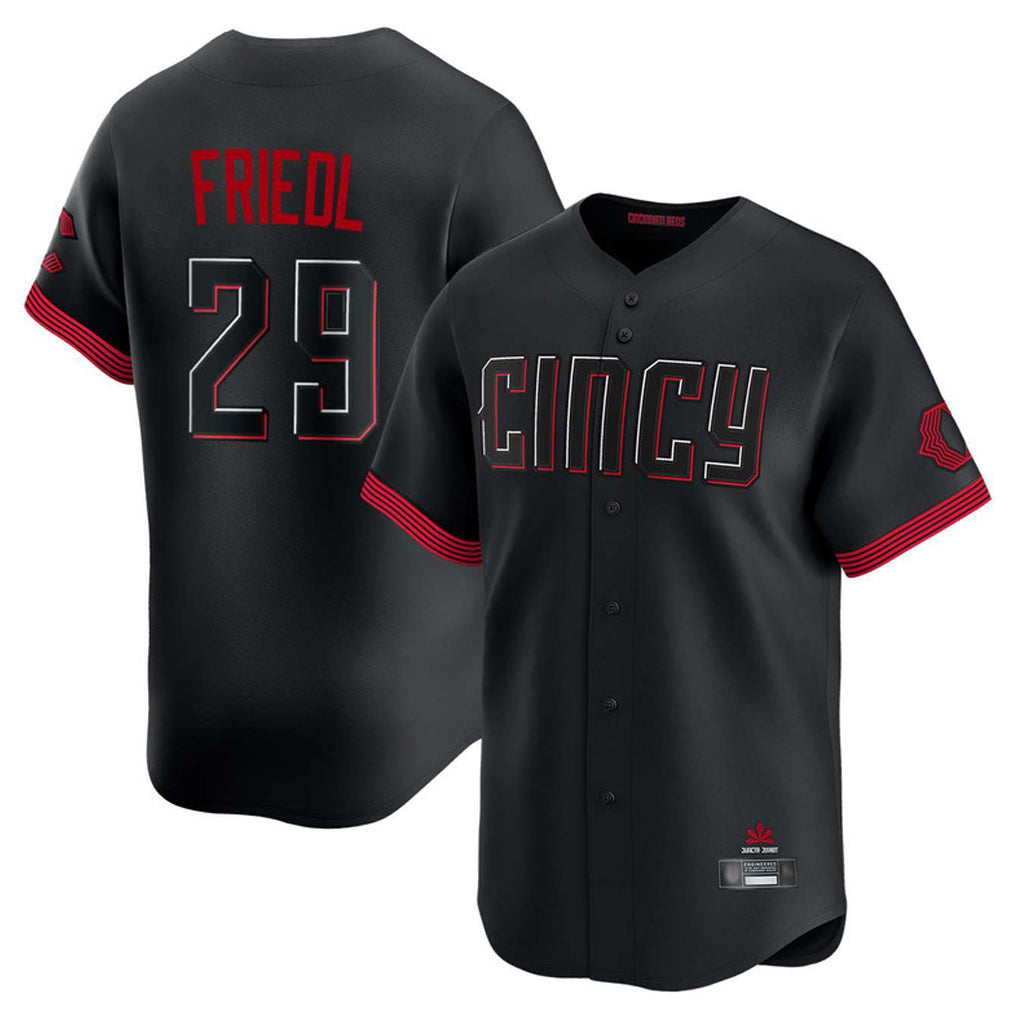 Cincinnati Reds #29 TJ Friedl Player Black HOLBERT City Connect Home Limited Stitched Jerseys