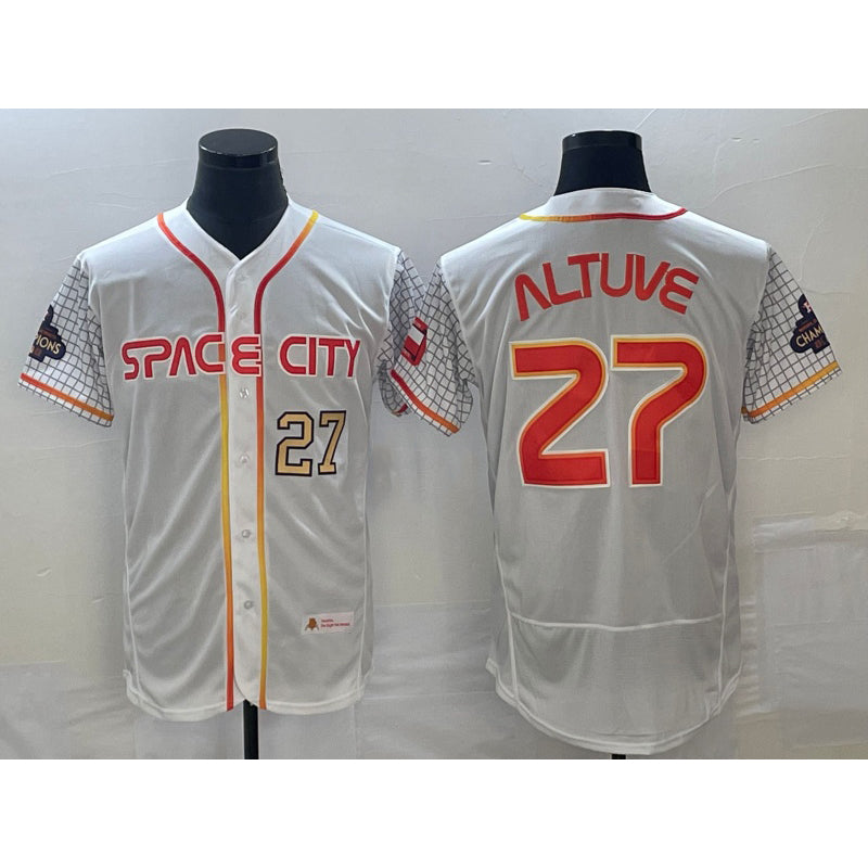 Houston Astros #27 Jose Altuve Number White HOLBERT 2023 City Connect Flex Base Stitched Jersey
