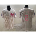 New York Yankees #2 Derek Jeter Pink HOLBERT With Patch Limited Stitched Jersey