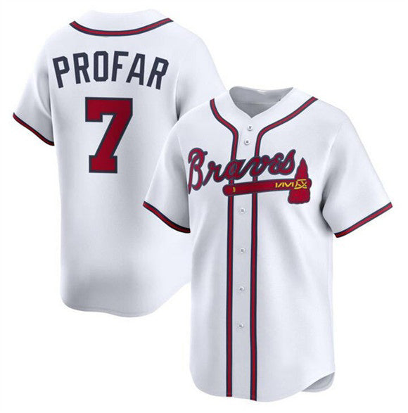 Atlanta Braves #7 Jurickson Profar White HOLBERT 2025 Home Limited Stitched Jersey