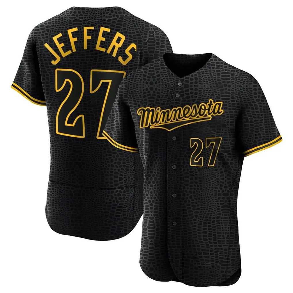 Minnesota Twins #27 Ryan Jeffers Player Black HOLBERTSnake Skin City Home Limited Elite Stitched Jerseys