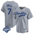 Los Angeles Dodgers #7 Blake Snell Player Gray HOLBERT Game Limited World Series Meet Home Stitched Jerseys