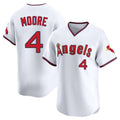 Los Angeles Angels #4 Christian Moore Player White HOLBERT T-shirt Home Limited Stitched Jerseys