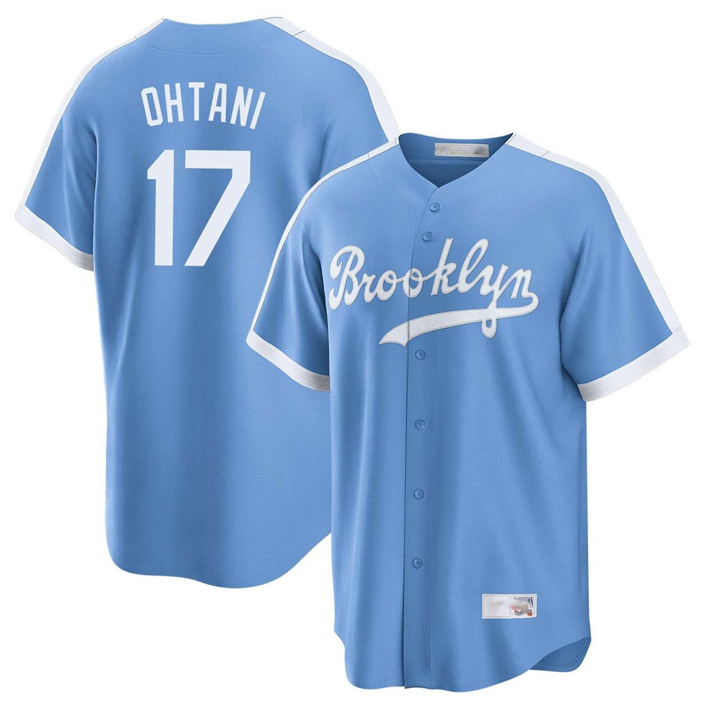 Los Angeles Dodgers #17 Shohei Ohtani Player Light Blue HOLBERT Cooperstown Collection Limited Stitched Jerseys