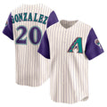 Arizona Diamondbacks #20 Luis Gonzalez Cream HOLBERT Throwback Cooperstown Collection Limited Jersey