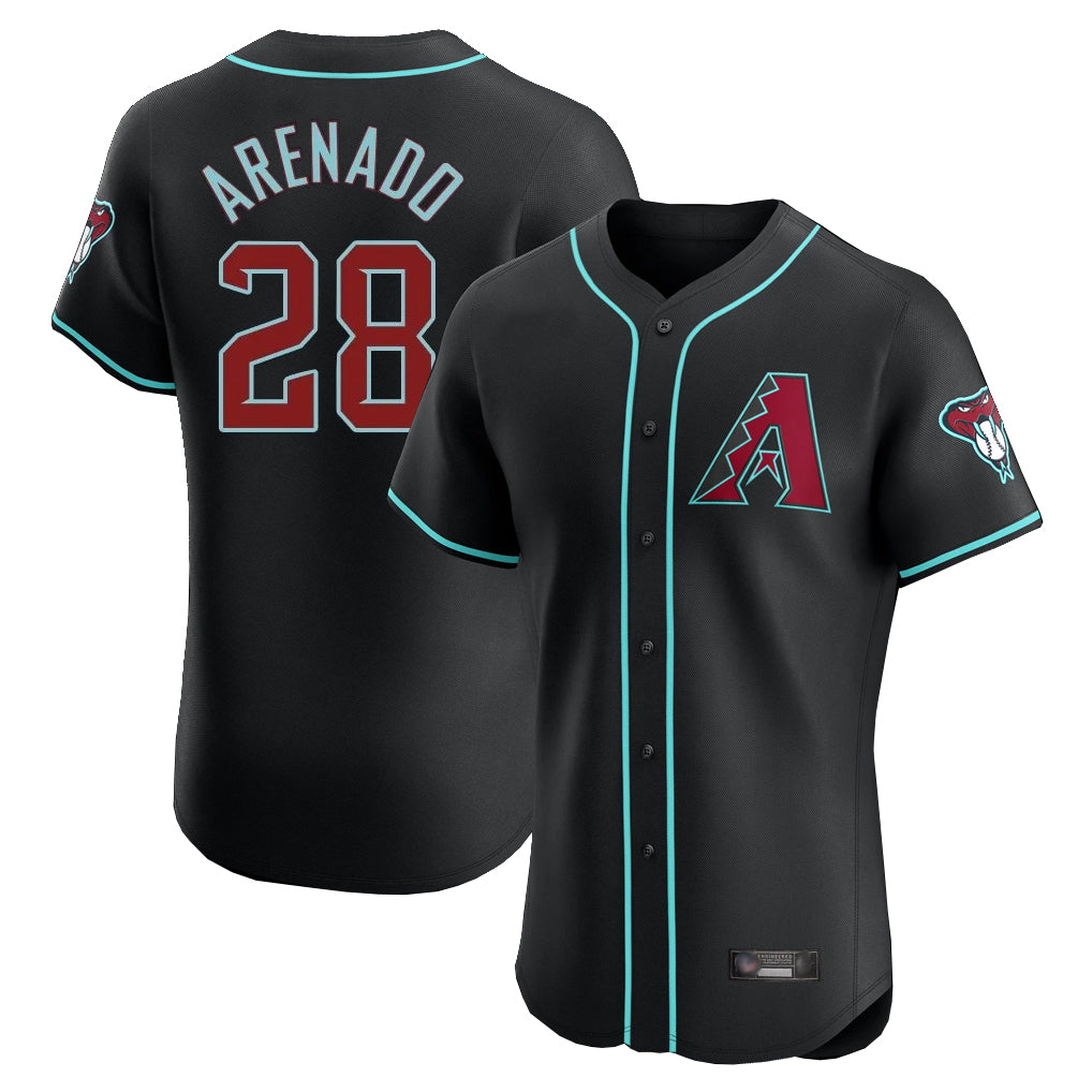 Arizona Diamondbacks #28 Nolan Arenado Player Black HOLBERT Limited Elite Home Game Stitched Jerseys