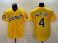 Oakland Athletics #4 Lawrence Butler 2026 Yellow HOLBERT Alternate Sacramento Celebrating 125 Years Vapor Limited Stitched Jersey