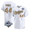 Los Angeles Dodgers #44 Andy Pages Player White Gold HOLBERT World Series Collection Limited Home Stitched Jerseys