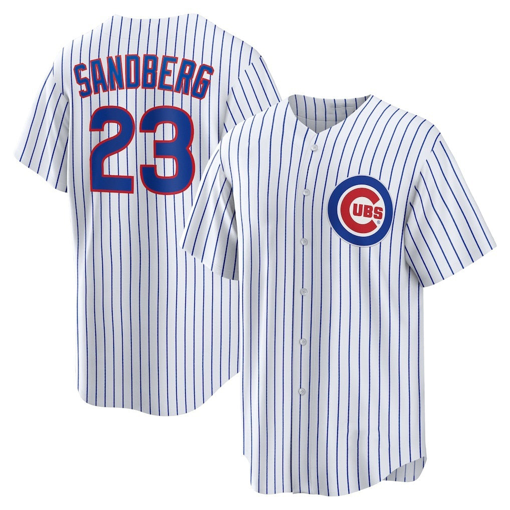 Chicago Cubs #23 Ryne Sandberg White HOLBERT Home Retired Player Replica Jersey
