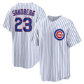 Chicago Cubs #23 Ryne Sandberg White HOLBERT Home Retired Player Replica Jersey