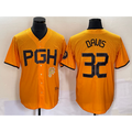 Pittsburgh Pirates #32 Henry Davis Yellow HOLBERT 2023 City Connect Stitched Jersey