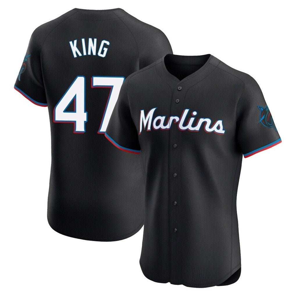 Miami Marlins #47 John King Player Black HOLBERT Vapor Home Limited Elite Stitched Jerseys