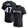 Miami Marlins #47 John King Player Black HOLBERT Vapor Home Limited Elite Stitched Jerseys