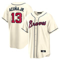 Atlanta Braves #13 Ronald Acuna Jr Player Cream HOLBERT Home Game Stitched Jerseys