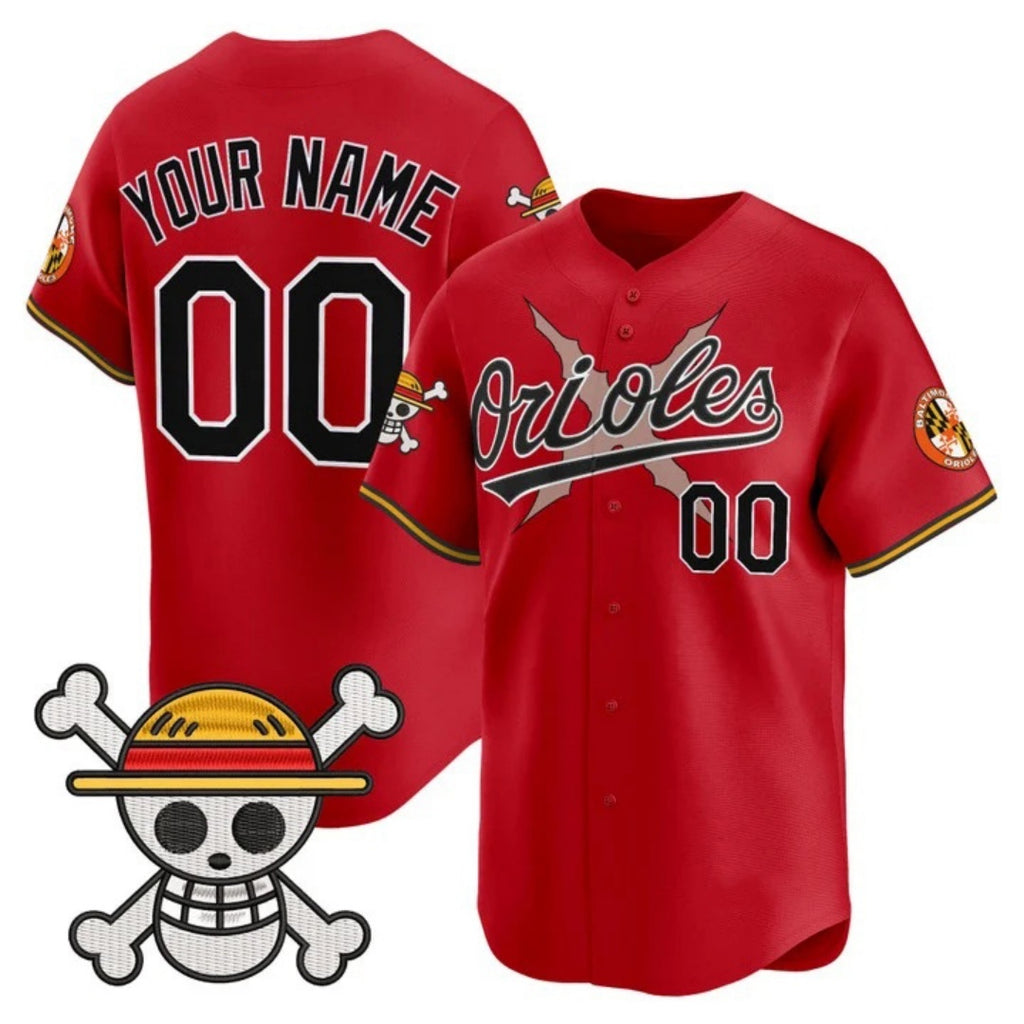 Custom Baltimore Orioles x One Piece Red HOLBERT Vapor Premier Limited Jersey - Stitched