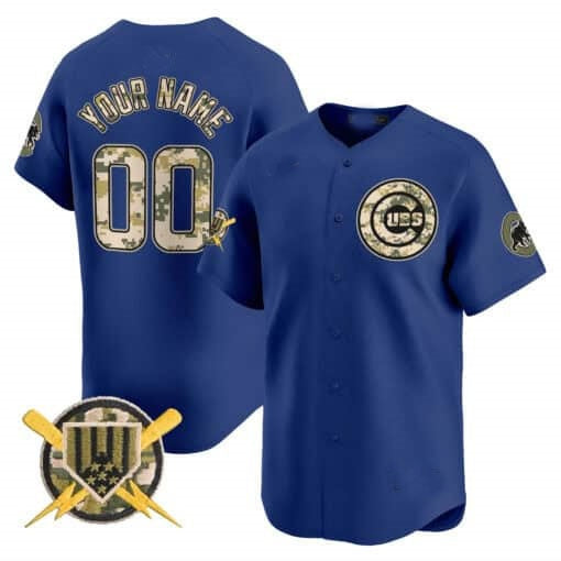 Custom Chicago Cubs Armed Forces Day Vapor Premier Limited Jersey ¨C Royal HOLBERT