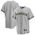 Milwaukee Brewers Blank Player Gray HOLBERT Home Game Stitched Jerseys