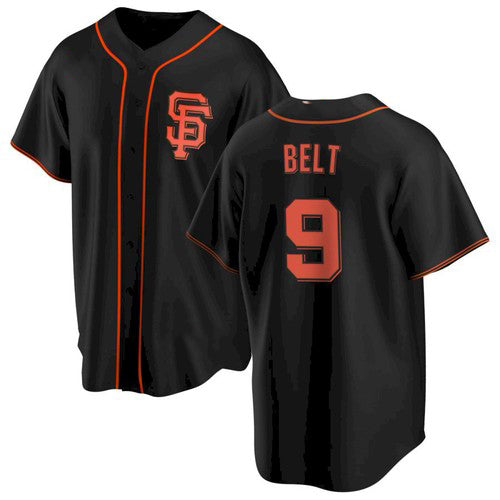 San Francisco Giants #9 Brandon Belt Black HOLBERT Alternate Jersey