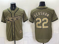 Los Angeles Dodgers #22 Clayton Kershaw Olive HOLBERT 2026 Armed Forces Day Stitched Jersey