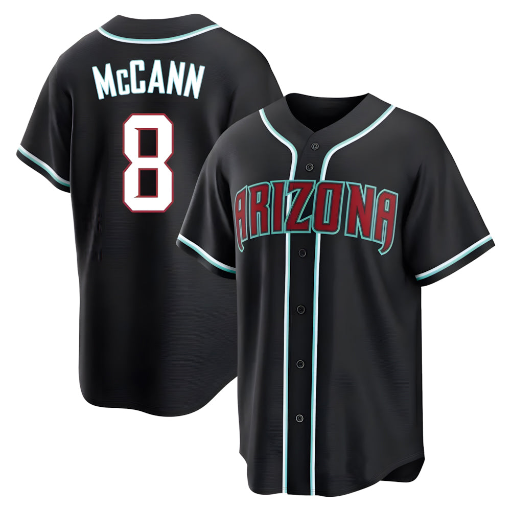 Arizona Diamondbacks #8 James McCann Player Black HOLBERT Home Game Stitched Jerseys