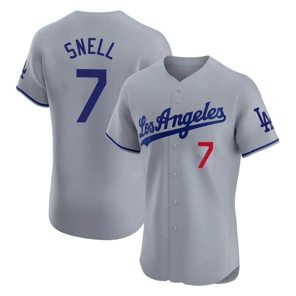 Los Angeles Dodgers #7 Blake Snell Player Gray HOLBERT Limited Elite Home Stitched Jerseys
