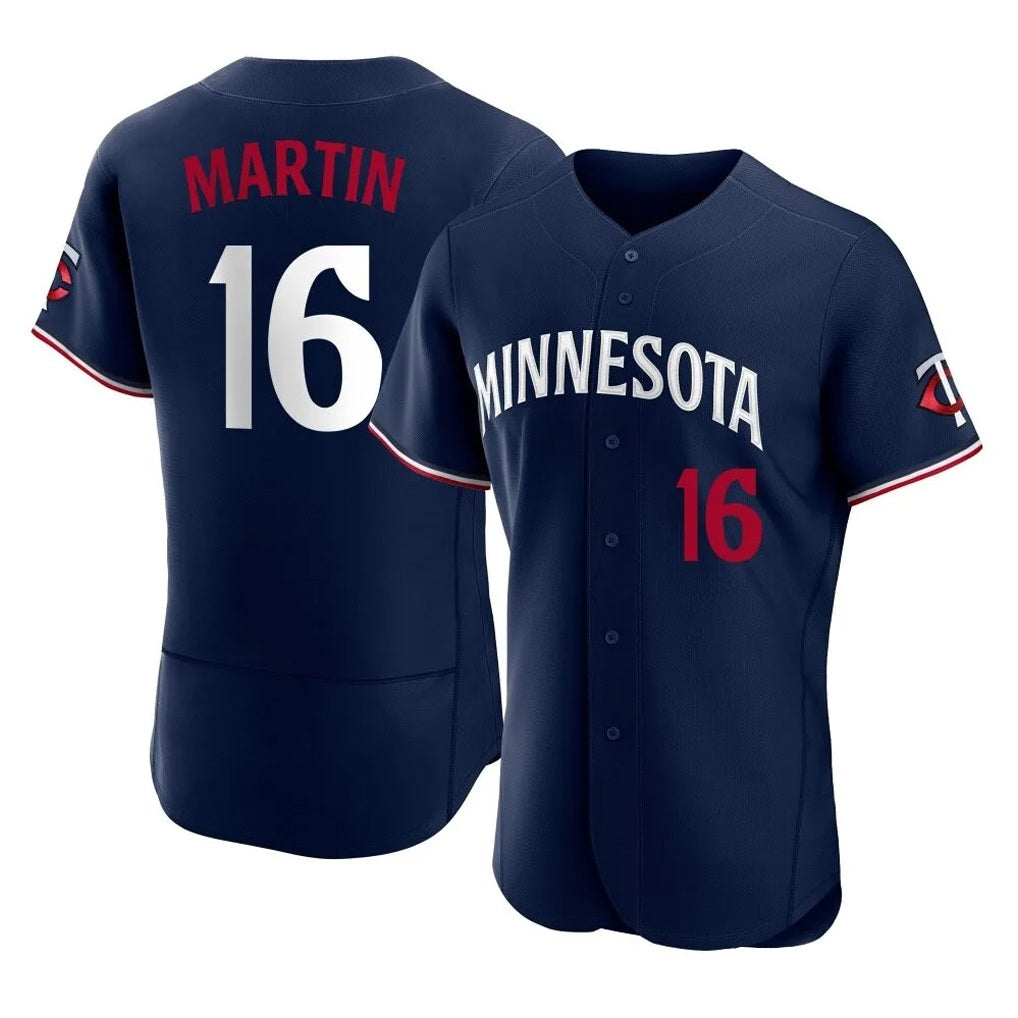 Minnesota Twins #16 Austin Martin Player Navy HOLBERTReplica Home Limited Elite Stitched Jerseys
