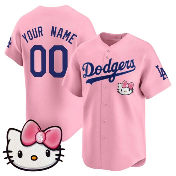 Custom Los Angeles Dodgers ACTIVE PLAYER Pink HOLBERT 2025 Hello Kitty Vapor Premier Limited Stitched Jersey