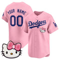 Custom Los Angeles Dodgers ACTIVE PLAYER Pink HOLBERT 2025 Hello Kitty Vapor Premier Limited Stitched Jersey