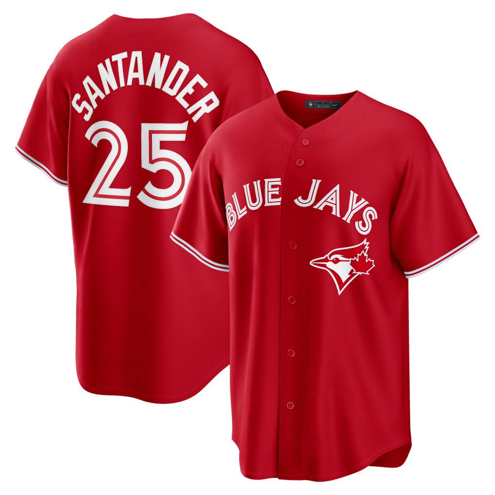 Toronto Blue Jays #25 Anthony Santander Red HOLBERT Canada Day Replica Jersey