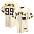 Milwaukee Brewers #99 Gary Sanchez Player Cream HOLBERT Home Limited Stitched Jerseys