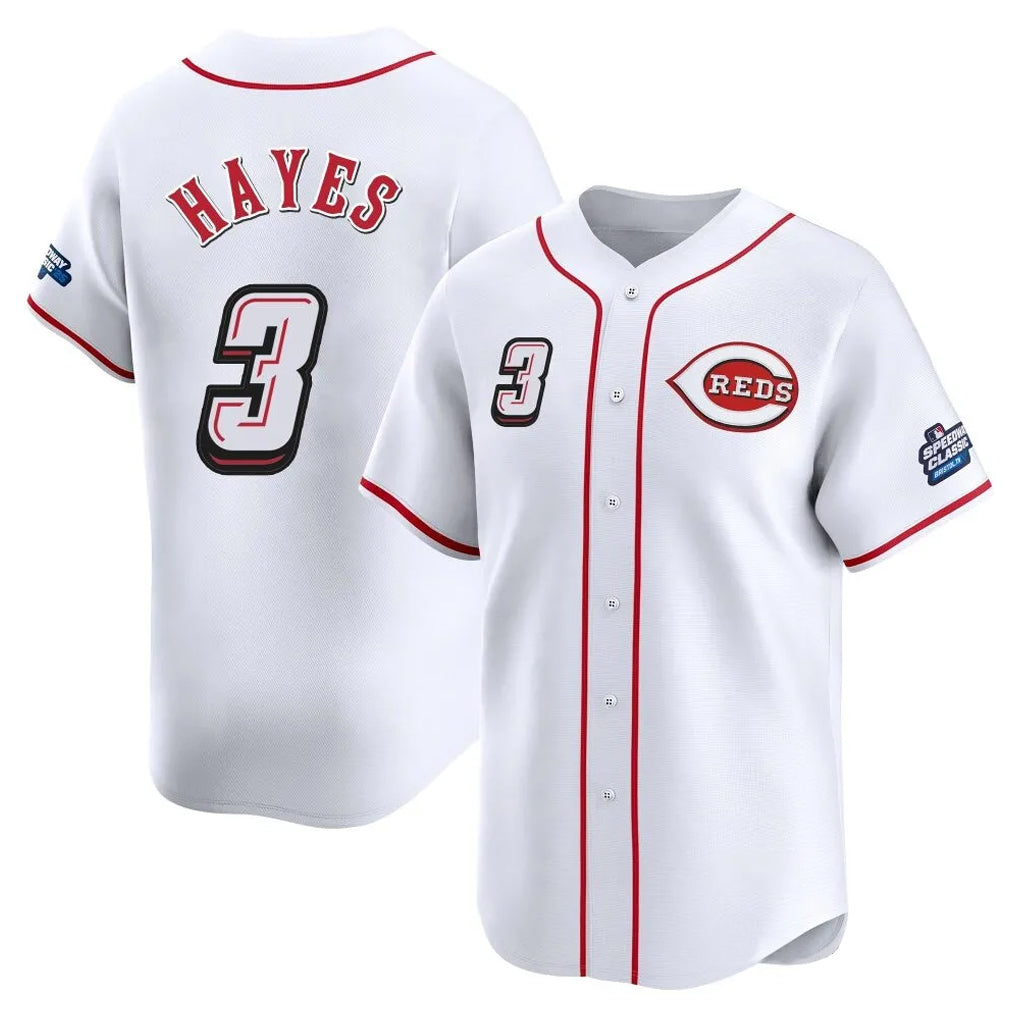 Cincinnati Reds #3 Ke'Bryan Hayes Player White HOLBERT Speedway Classic Home Limited Stitched Jerseys