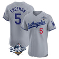 Los Angeles Dodgers #5 Freddie Freeman Player Gray HOLBERT World Series Limited Elite Home Stitched Jerseys