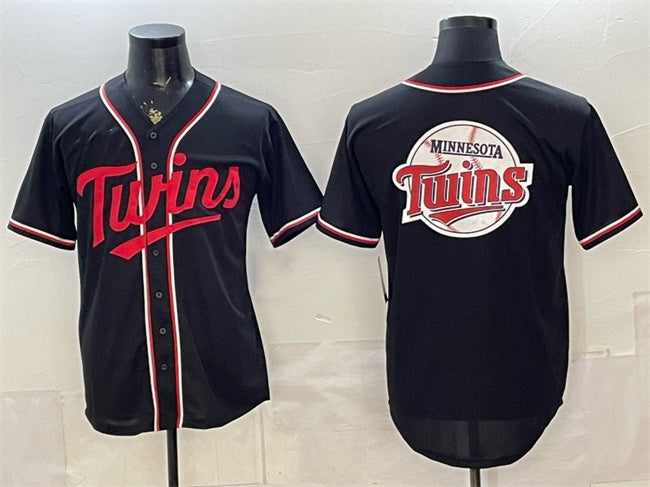Minnesota Twins Team Big Logo 2026 Fashion Replica Black HOLBERT Out Stitched Jersey
