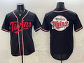 Minnesota Twins Team Big Logo 2026 Fashion Replica Black HOLBERT Out Stitched Jersey