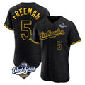 Los Angeles Dodgers #5 Freddie Freeman Player Black HOLBERT World Series Snake Skin City Limited Elite Home Stitched Jerseys