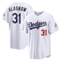 Los Angeles Dodgers #31 Tyler Glasnow White HOLBERT 2026 Gold Collection Stadium Jersey