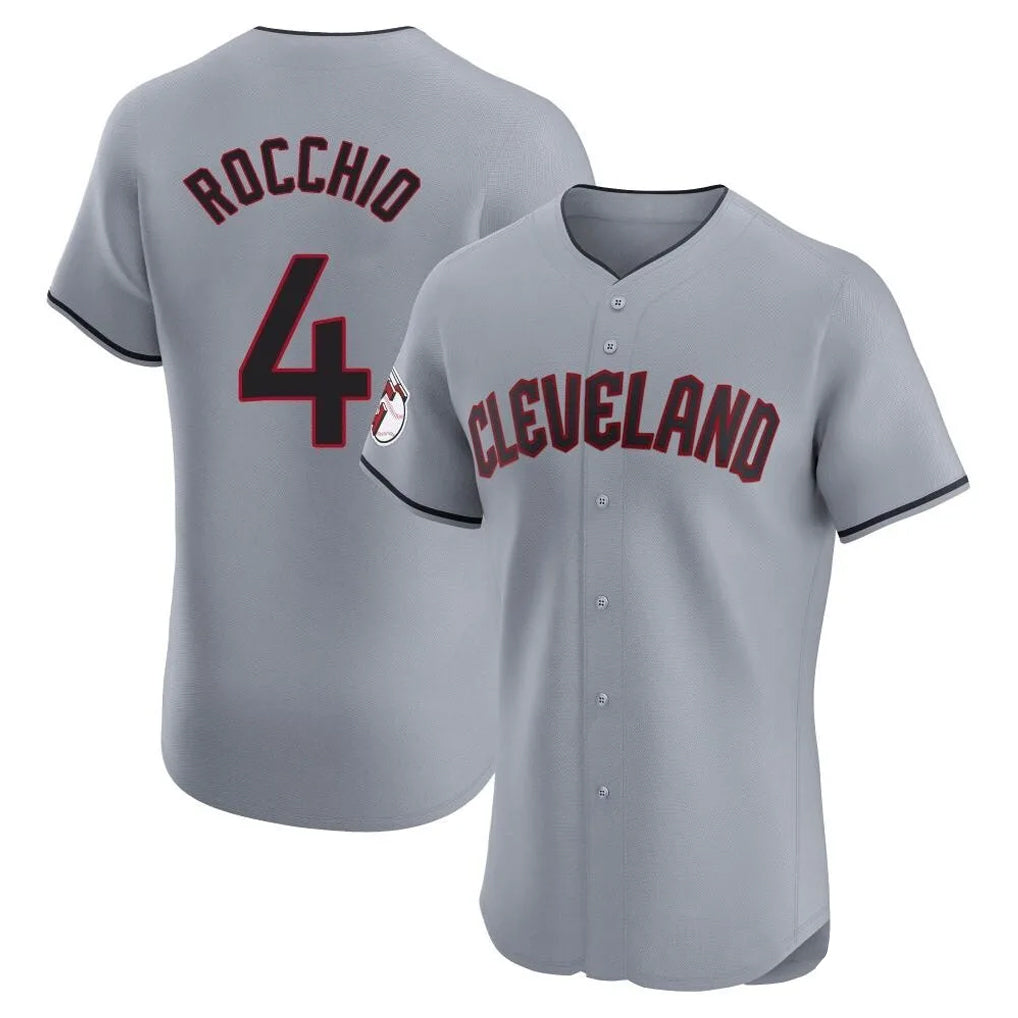 Cleveland Guardians #4 Brayan Rocchio Player Gray HOLBERT Road Limited Elite Home Stitched Jerseys