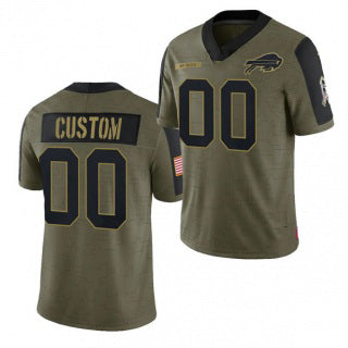 Custom B.Bills Olive HOLBERT ACTIVE PLAYER 2021 Salute To Service Limited Stitched Jersey