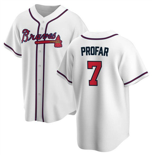 Atlanta Braves #7 Jurickson Profar White HOLBERT 2025 Cool Base Stitched Jersey
