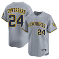 Milwaukee Brewers #24 William Contreras Player Gray HOLBERT Home Limited Stitched Jerseys