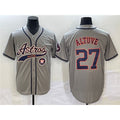 Houston Astros #27 Jose Altuve Gray HOLBERT With Patch Cool Base Stitched Jersey