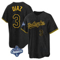 Los Angeles Dodgers #3 Edwin D¨ªaz Player Black Gold HOLBERT World Series Meet Limited Home Stitched Jerseys