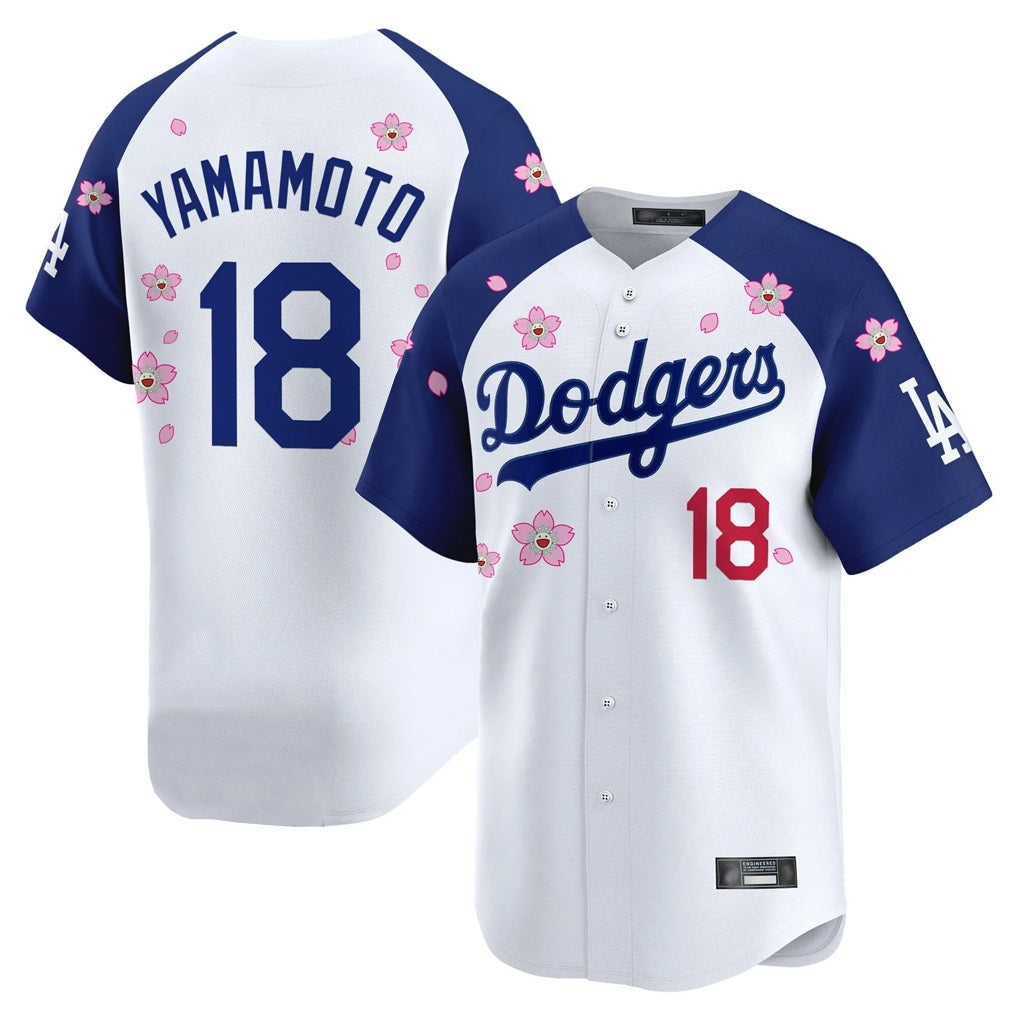 Los Angeles Dodgers #18 Yoshinobu Yamamoto Player White-Royal HOLBERT Tokyo Series Vapor Premier Limited Stitched Jerseys