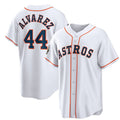 Houston Astros #44 Yordan Alvarez White HOLBERT 2022 World Series Home Stitched Jersey